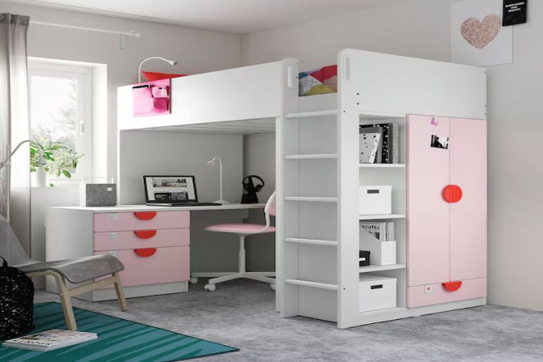 Functional and Stylish IKEA Loft Bed with Desk