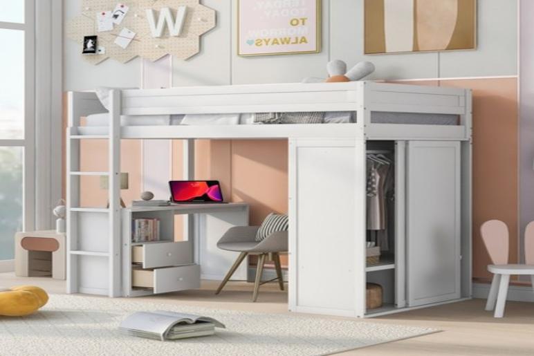 Customizable Loft Bed With Desk Options