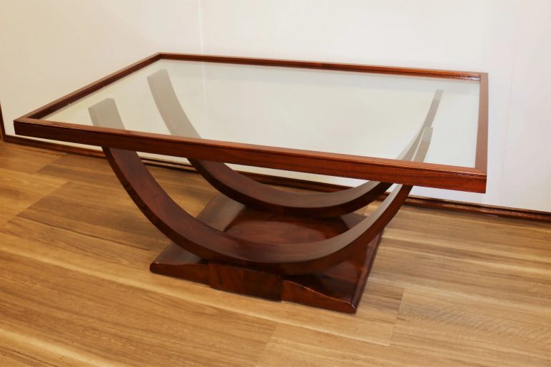 Art Deco-inspired Glass Coffee Table